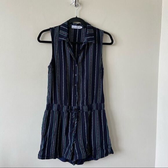 MARKET 33-STRIPE Elastic Waist Romper - Picture 1 of 9